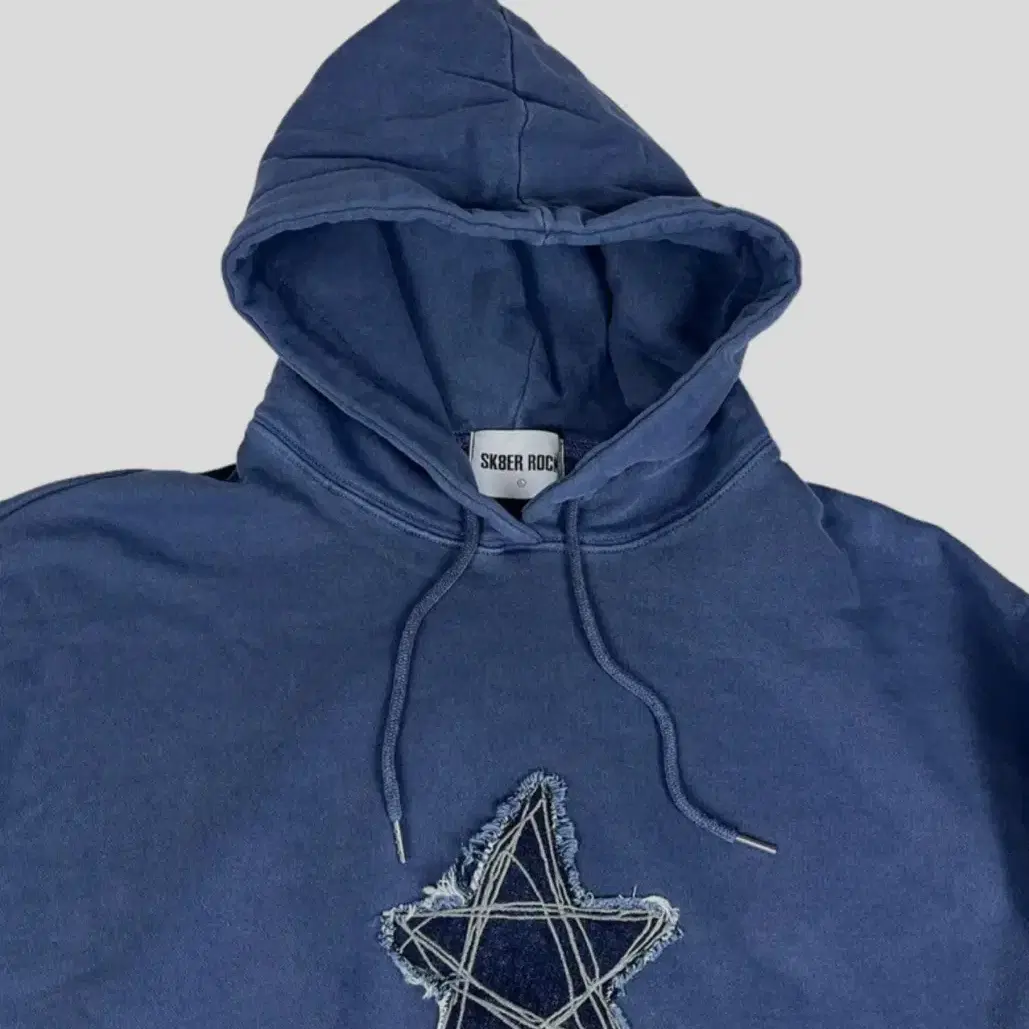 Doodle Star Pigment Sweat Hoodie ((Navy)