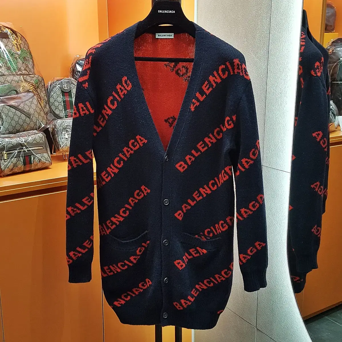 [MSize]Balenciaga Multilogo cardigan redS