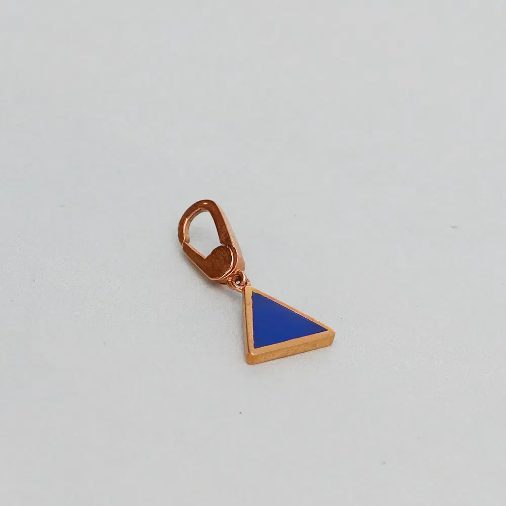 14k rose gold triangular pendant (lapis gemstones)