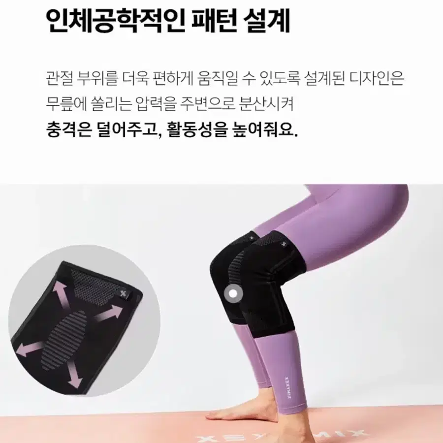 젝시믹스 무릎 보호대 2개 새상품 요가 필라테스 등산 헬스 마라톤