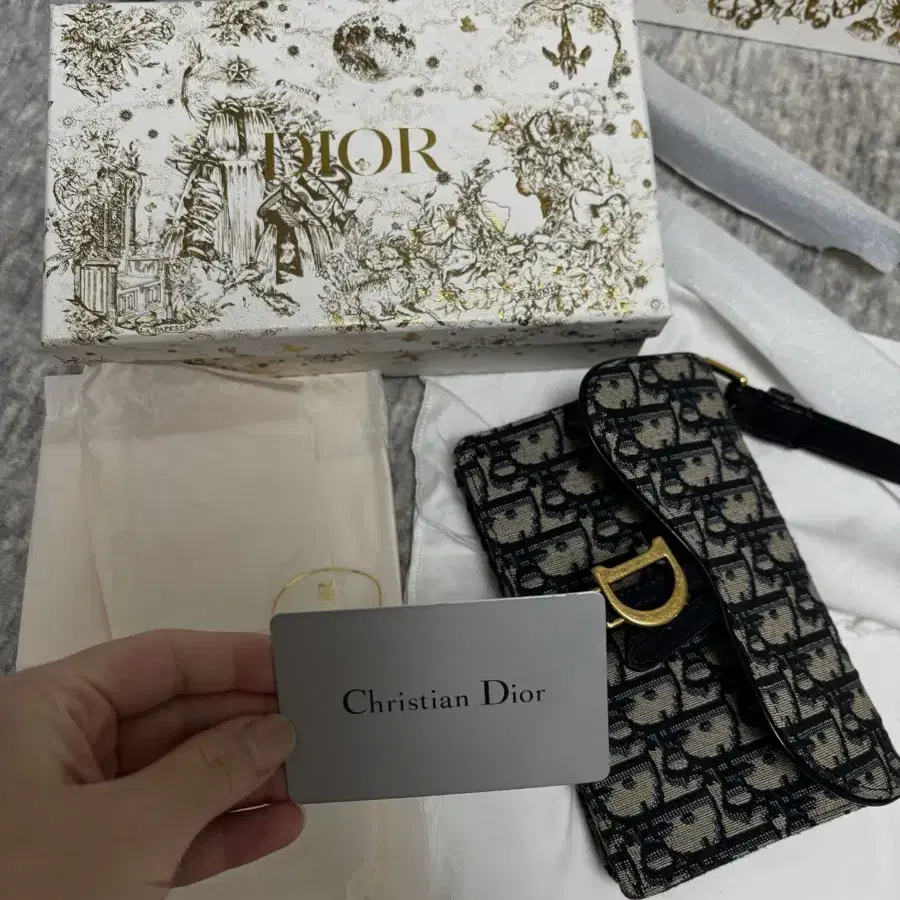 디올  dior 오블리크 새들  벨트 파우치 백