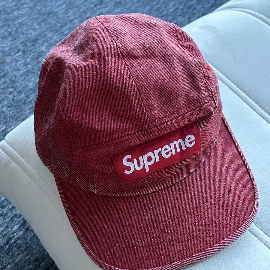 Supreme Coated Denim Camp Cap Red - 24SS