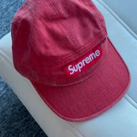 Supreme Coated Denim Camp Cap Red - 24SS