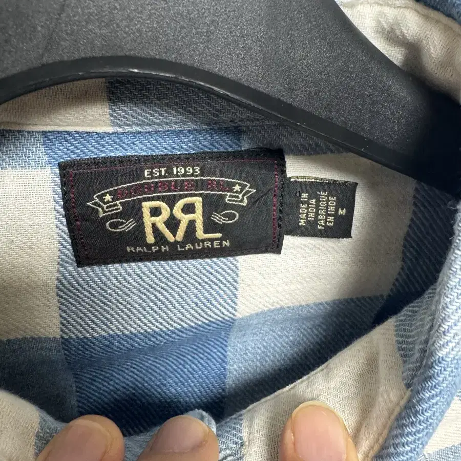 (M) RRL 슬림핏 웨스턴 플래드 체크 셔츠( 더블알엘 김원중)