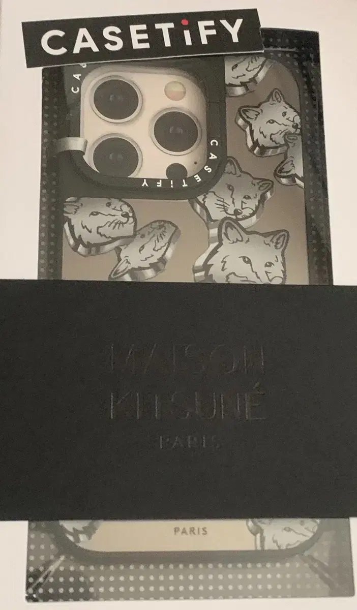 <미개봉> KSTPX Maison Kitsune Silver Ring Stand for iPhone 15 Pro