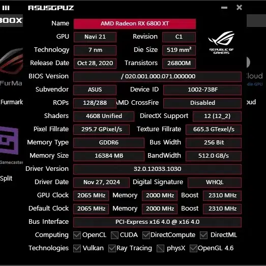 ASUS TUF RX6800XT