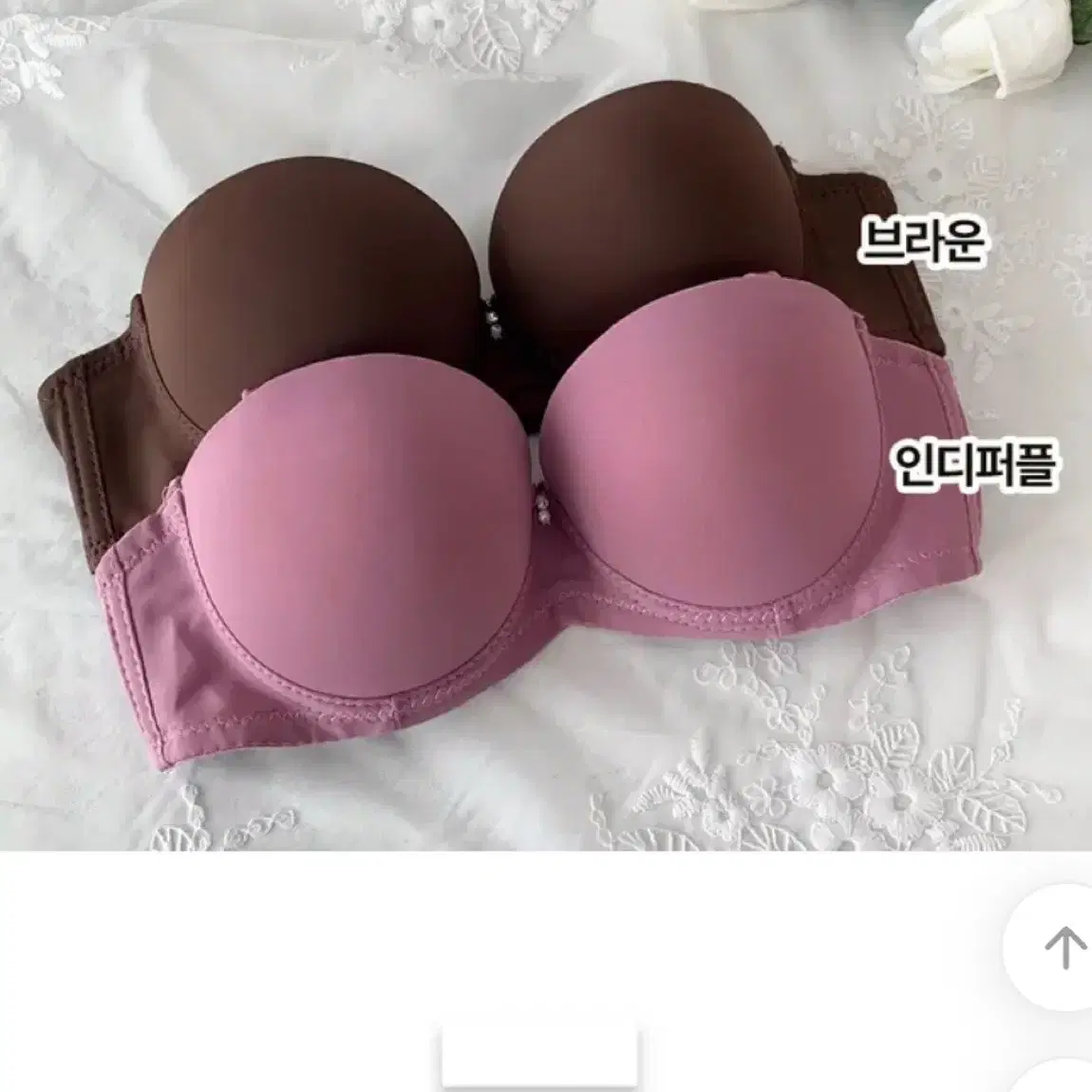 (새상품)러블리블랑 왕뽕 4cm 브라 팬티 70AB 인디퍼플 쥬니어 브라