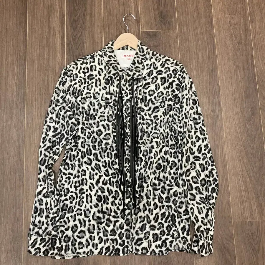 MASU 22ss 2ZIP-UP LEOPARD SILK SHIRT(46)