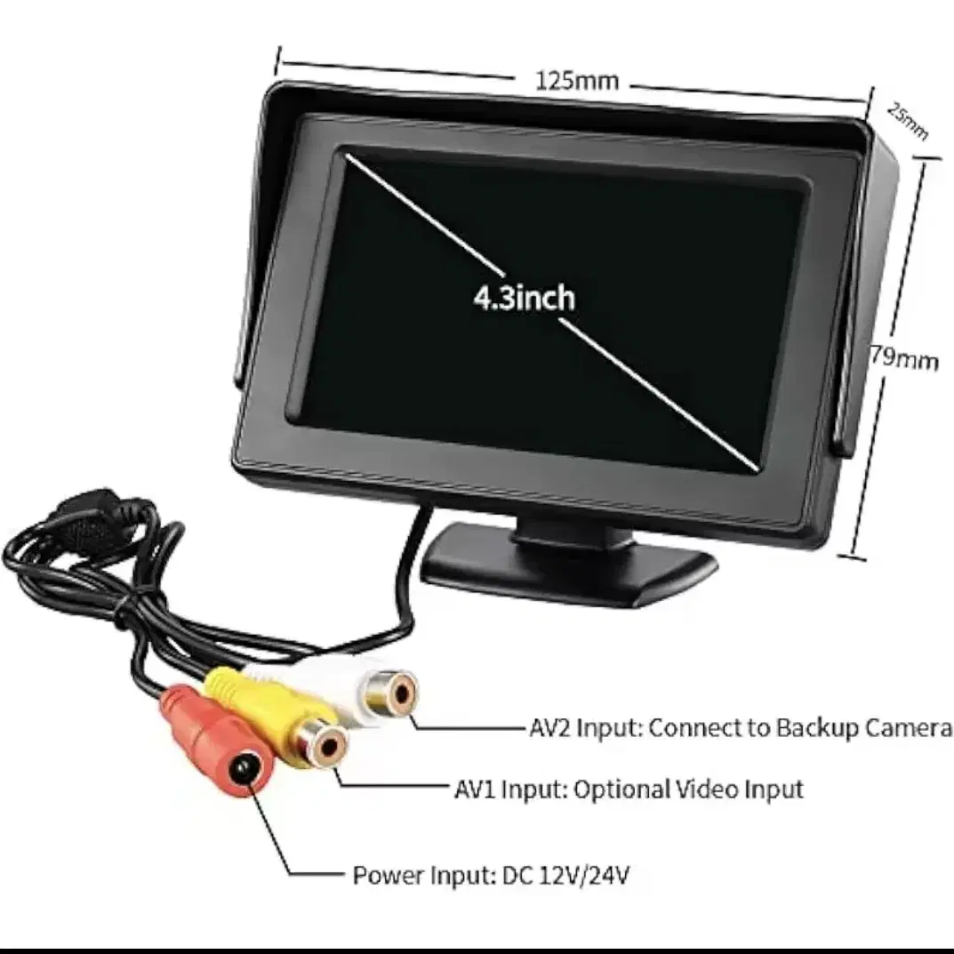 4.3인치 후방카메라 모니터 미니 사이즈