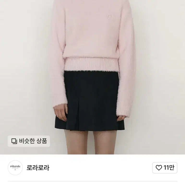 로라로라 CREW NECK CROP KNIT PINK