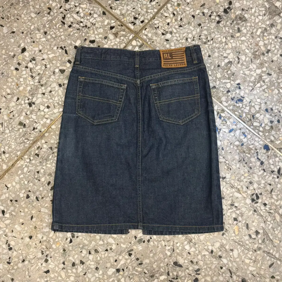 POLO jeans 폴로 진스 스티치 생지 트임 데님 스커트