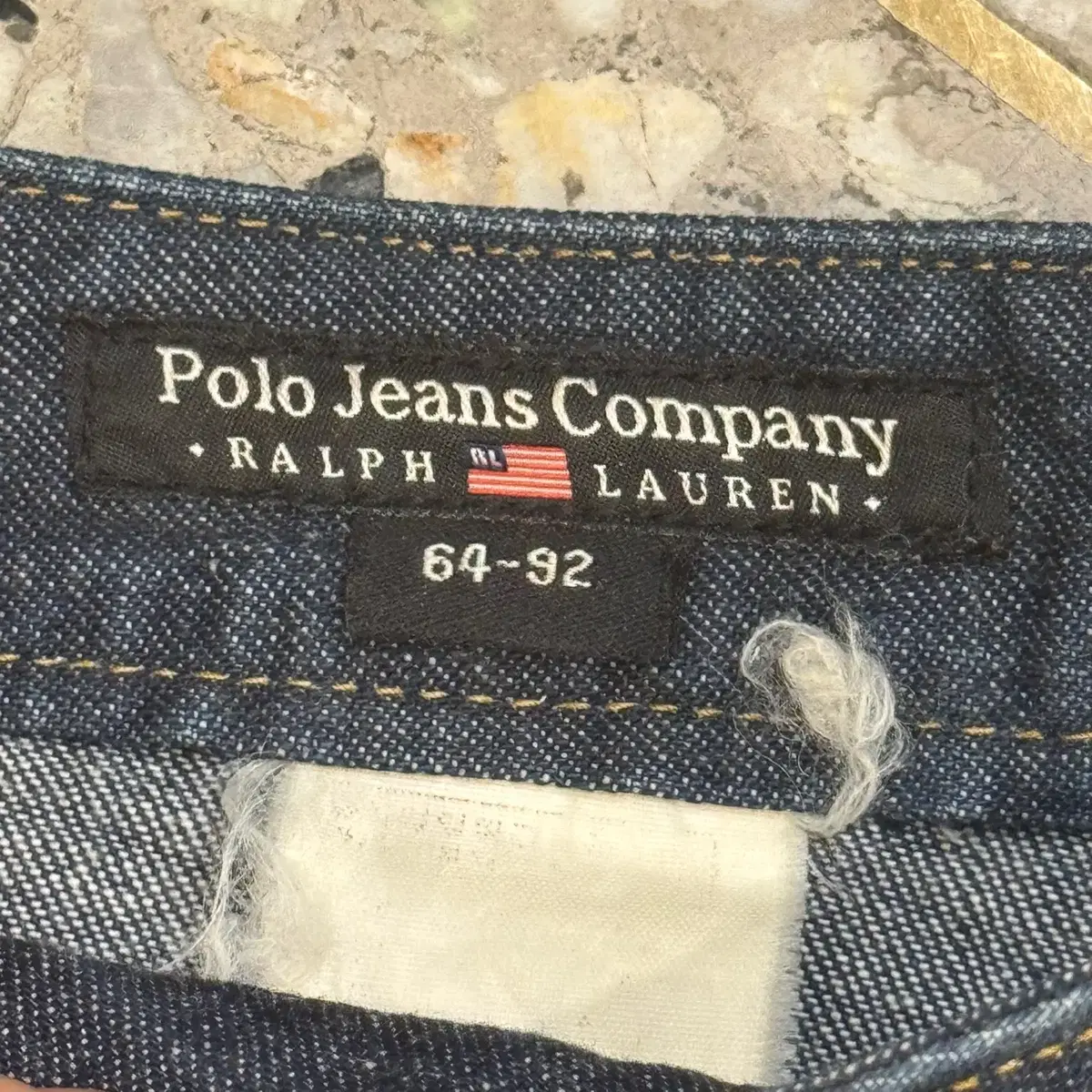 POLO jeans 폴로 진스 스티치 생지 트임 데님 스커트