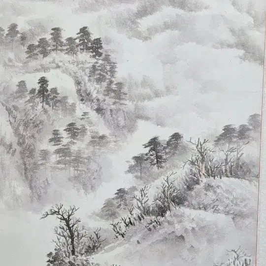 백산 배종록 화백 작품 백산경 산수화 동양화 설경 액자 그림