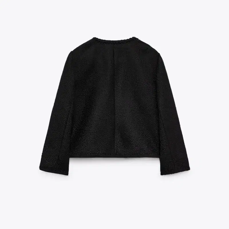 Zara 자라 버튼 텍스처드 금장 재킷 트위드 자켓 블랙 L