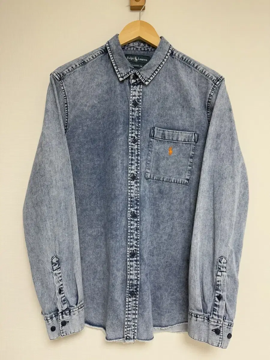 [M] Polo Classic Fit Washed Denim Vintage Shirt