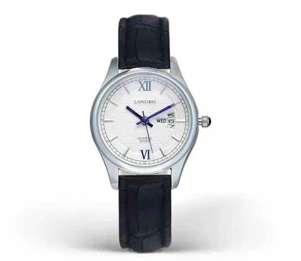 Sell Line: "JU Women's Black Strap Small Silver Leather Watch"