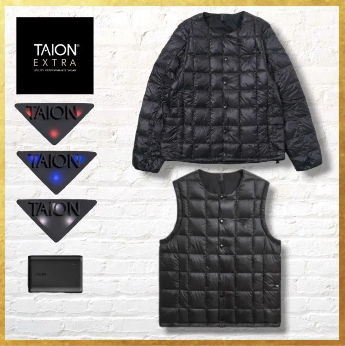 Tie-on Extra Crew Neck Set M