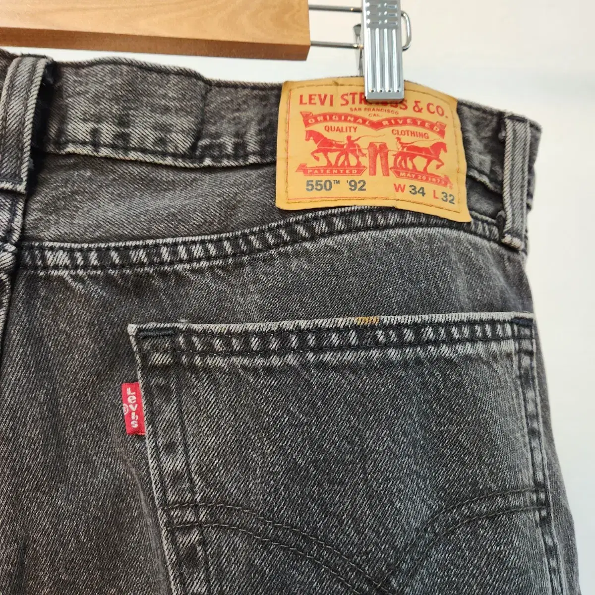 Levis 92' 리바이스 550 흑청 데님 바지 w34/l32