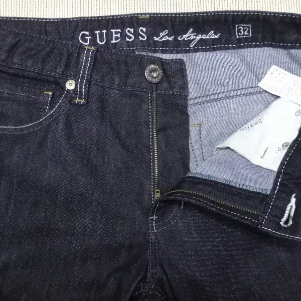 (32in) 게스 GUESS 골드유광 블랙 프린스 청바지