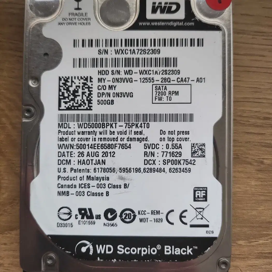 (WD) MOBILE BLACK / 500GB / 노트북용