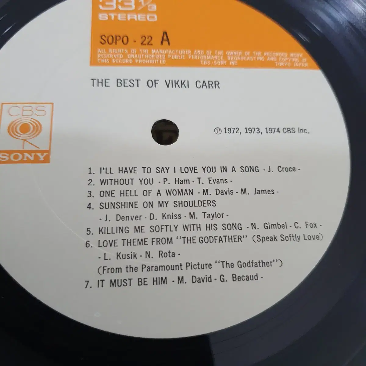 더베스트오브  ViKKi  Carr  LP  일본반