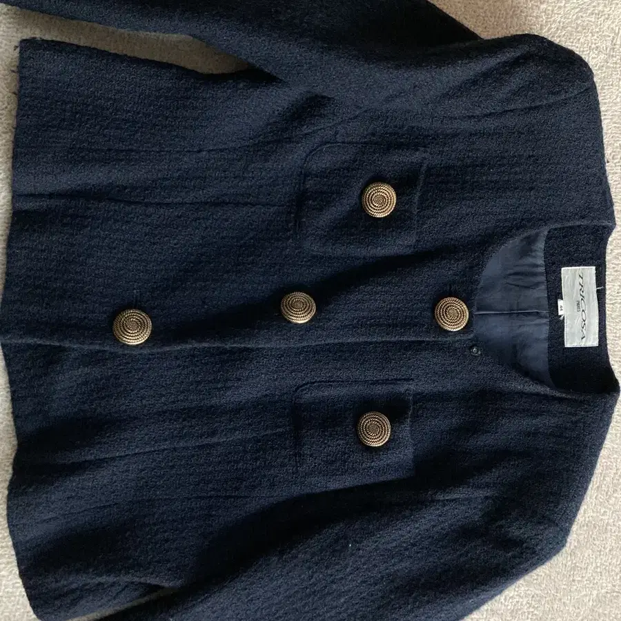 vintage golden button tweed jacket