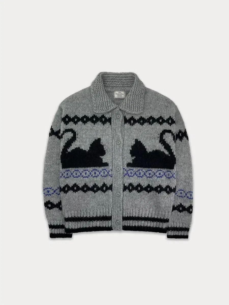 썸웨어버터 Cat vintage alpaca sweater - Gray