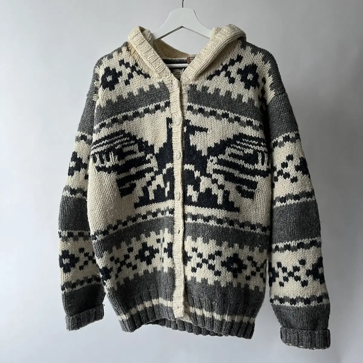 SABUROKU 90's wool knit hoodie cardigan