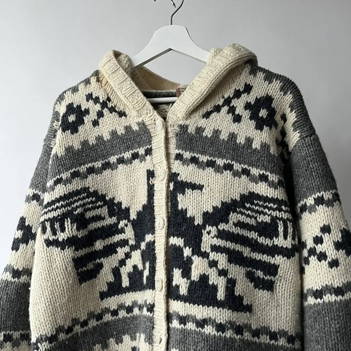 SABUROKU 90's wool knit hoodie cardigan