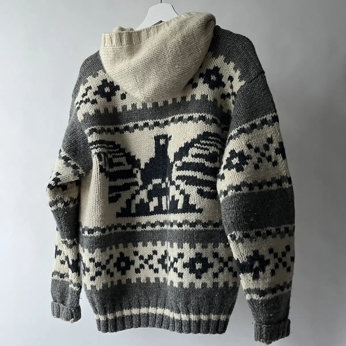 SABUROKU 90's wool knit hoodie cardigan