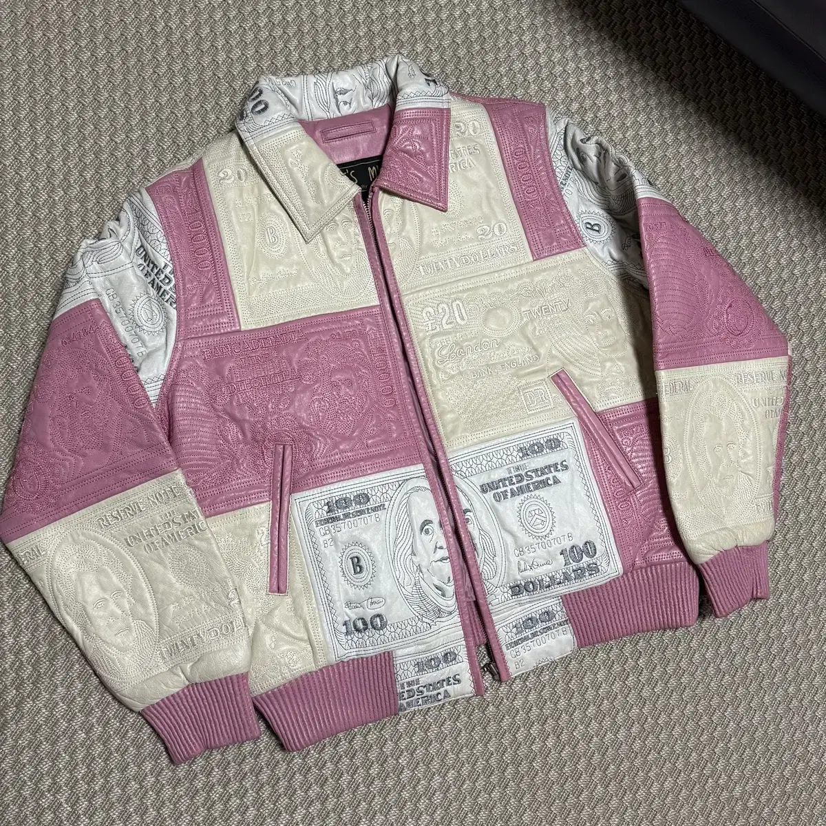 (XL) Worldmoney Leather Jacket Pink