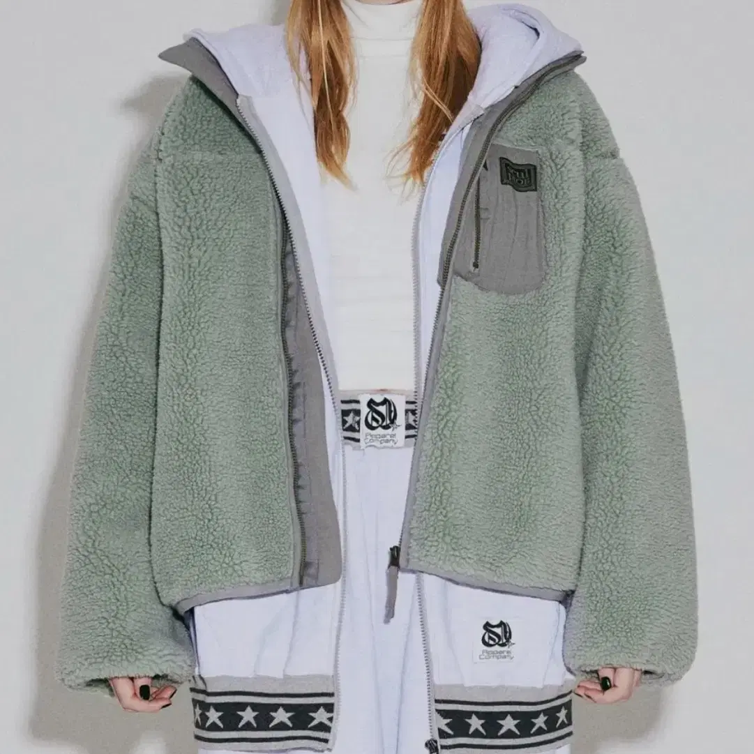 스컬프터 Comfy Sherpa Jacket Sage