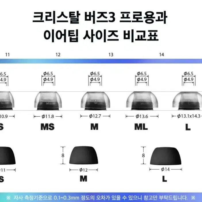 아즈라 크리스탈 for 갤럭시 버즈3 프로 교체용캡 S 1p (미사용)