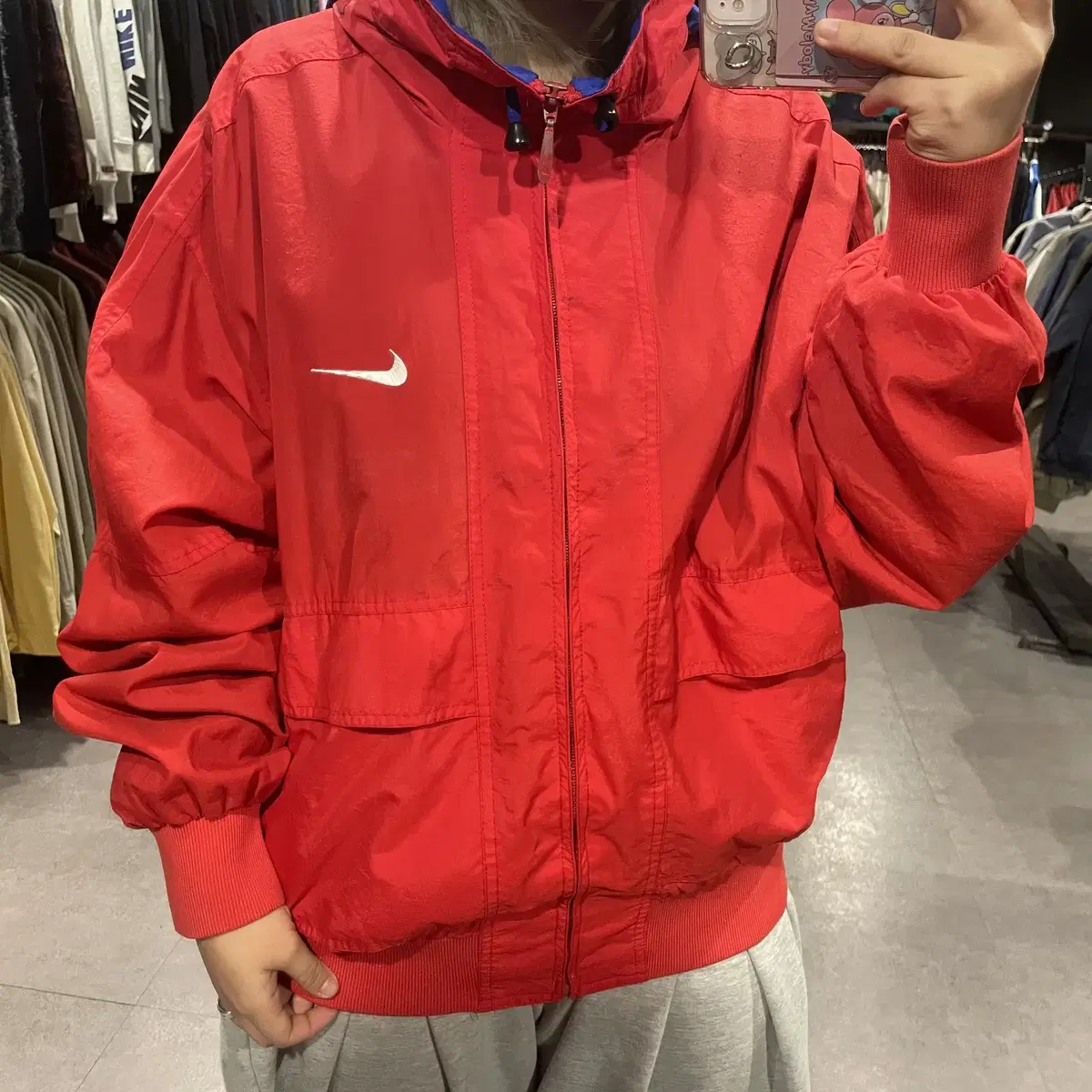 (318) NIKE 나이키 스우시 배색 멀티 후드 바람막이 자켓