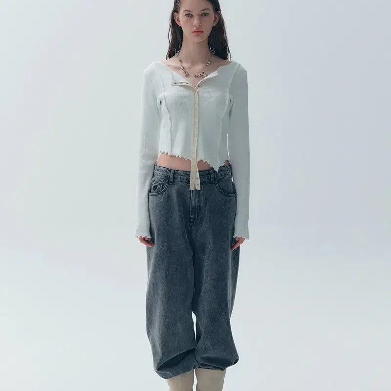 소프트서울 washed denim pants