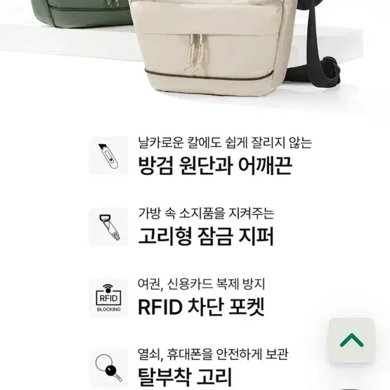 (미사용) 브랜든 소매치기방지 가방 베이지