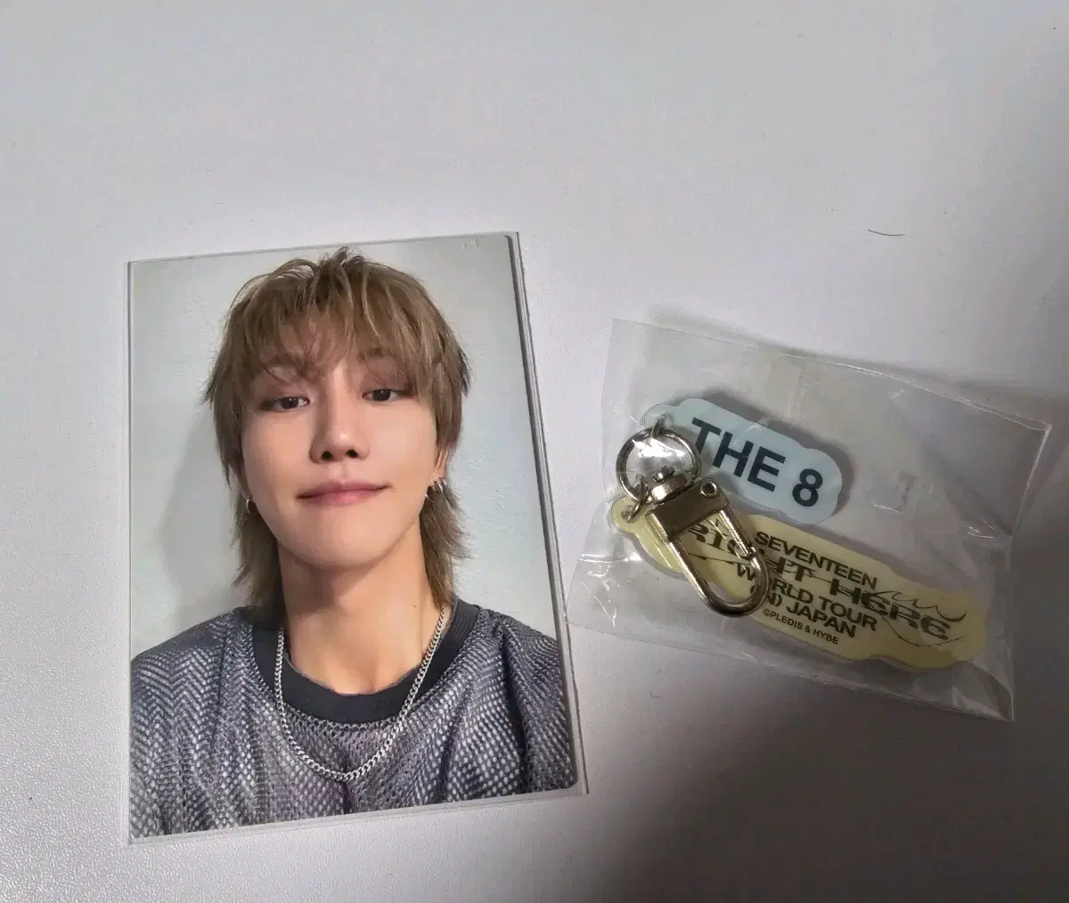 Seventeen Japan Stamp Rally Photocard + NightHere Japan Capsule Toy Gacha Keyring