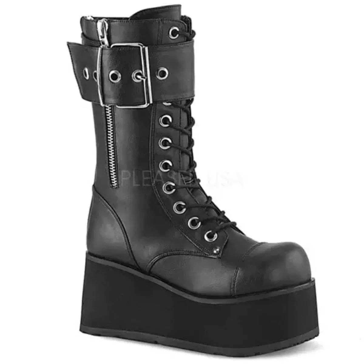 Demonia Petrol Oversized Belle Mid-calf Boots