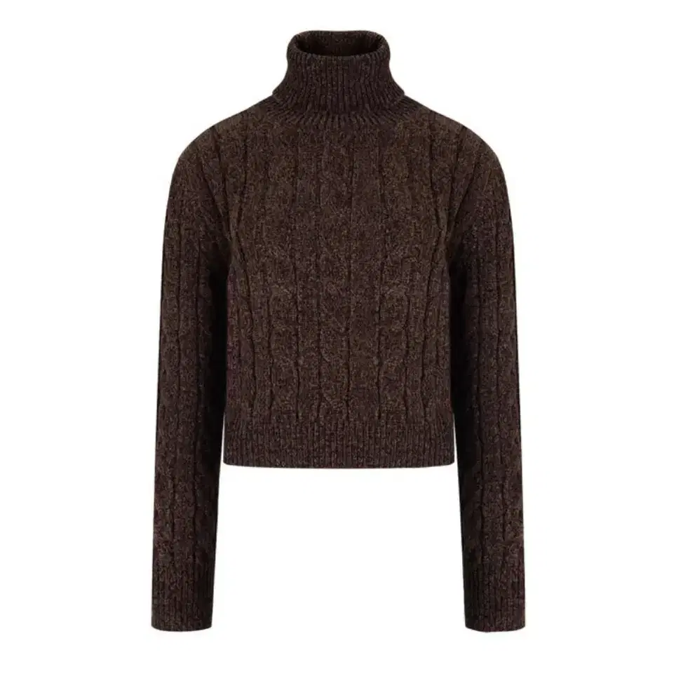 더로랑 Velvet cable turtleneck knit