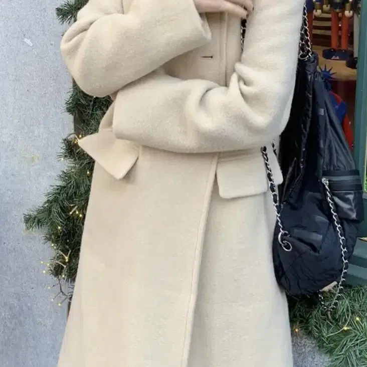 샵 마그넷 round neck double coat 라운드넥더블코트 버터