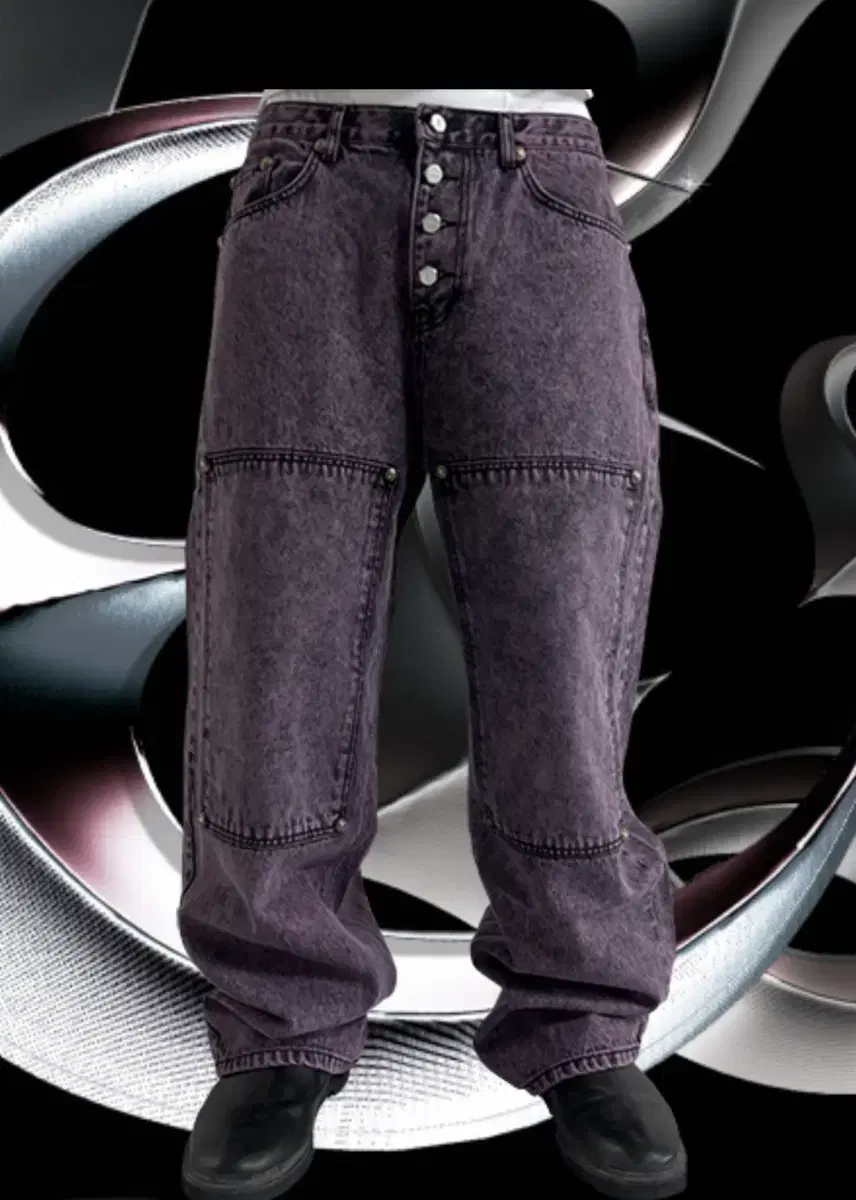 (1) Nugclub Double Knee Denim Pants Purple