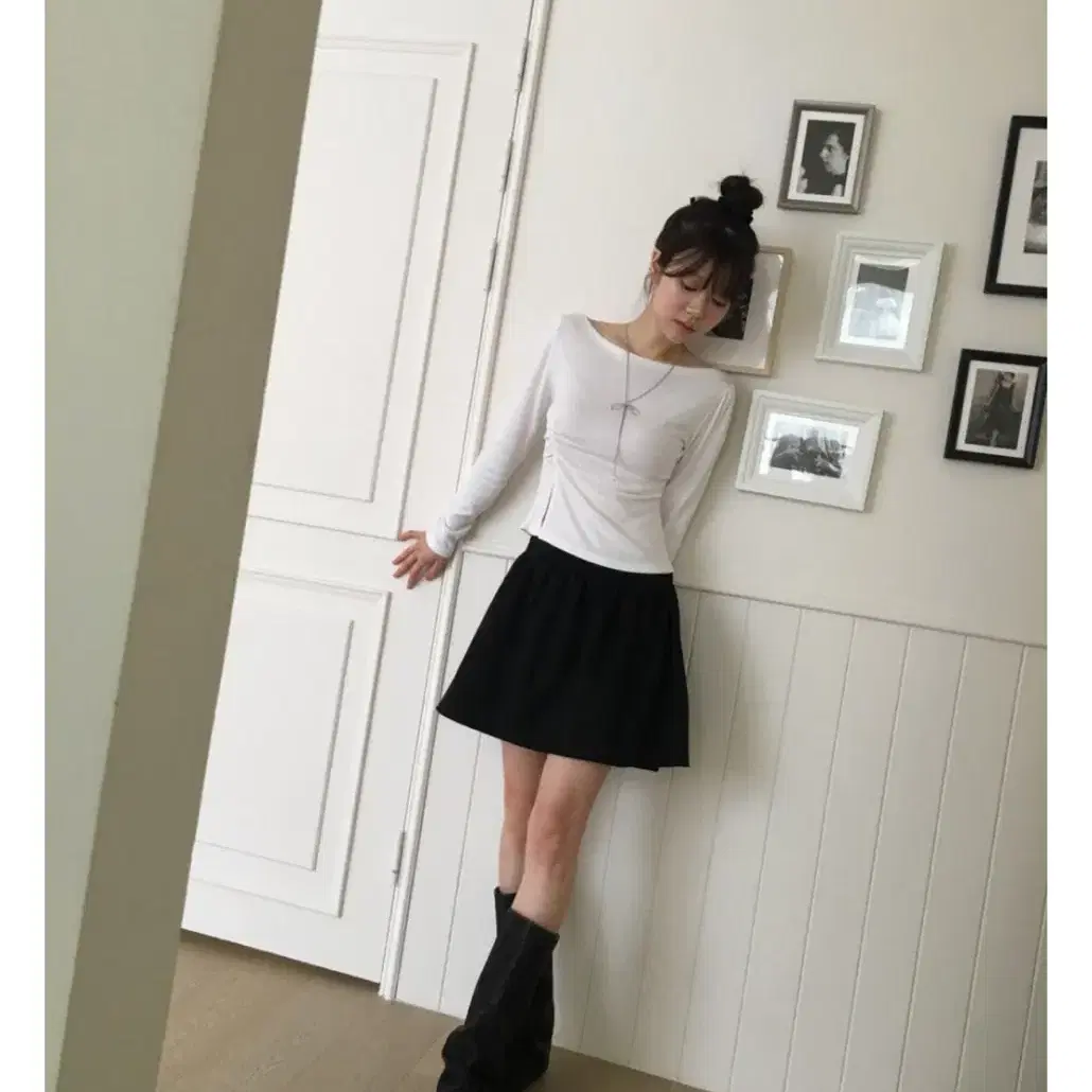 노비야카 suede flare mini skirt 스웨이드 미니 스커트