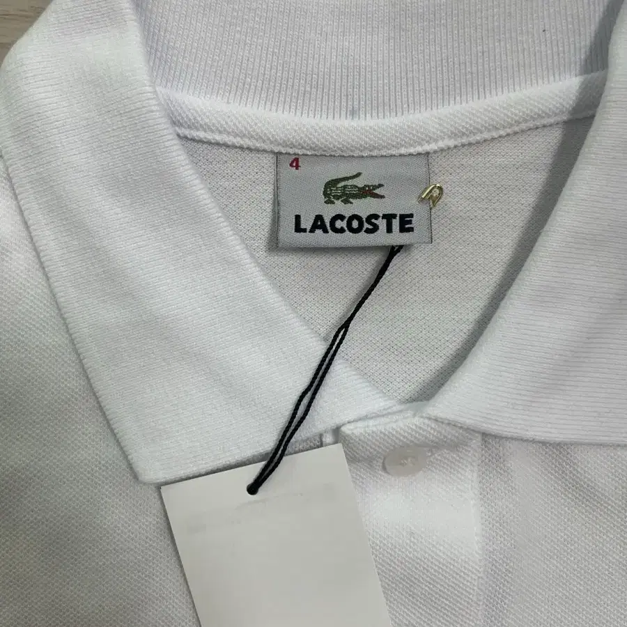 새상품) Lacoste 라코스테 긴팔 폴로셔츠 (화이트, 사이즈 4)