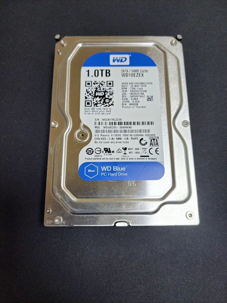 컴퓨터 데스크탑 하드 WD HDD 1T 7200RPM