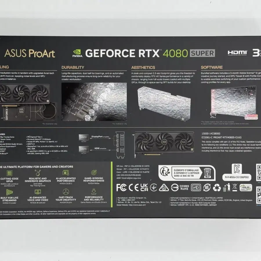 ASUS ProArt 지포스 RTX 4080 SUPER O16G OC D