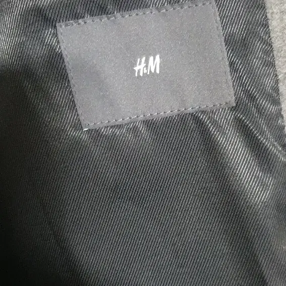 [h&m] 퍼널넥 울블랜디드 코트 - 그레이