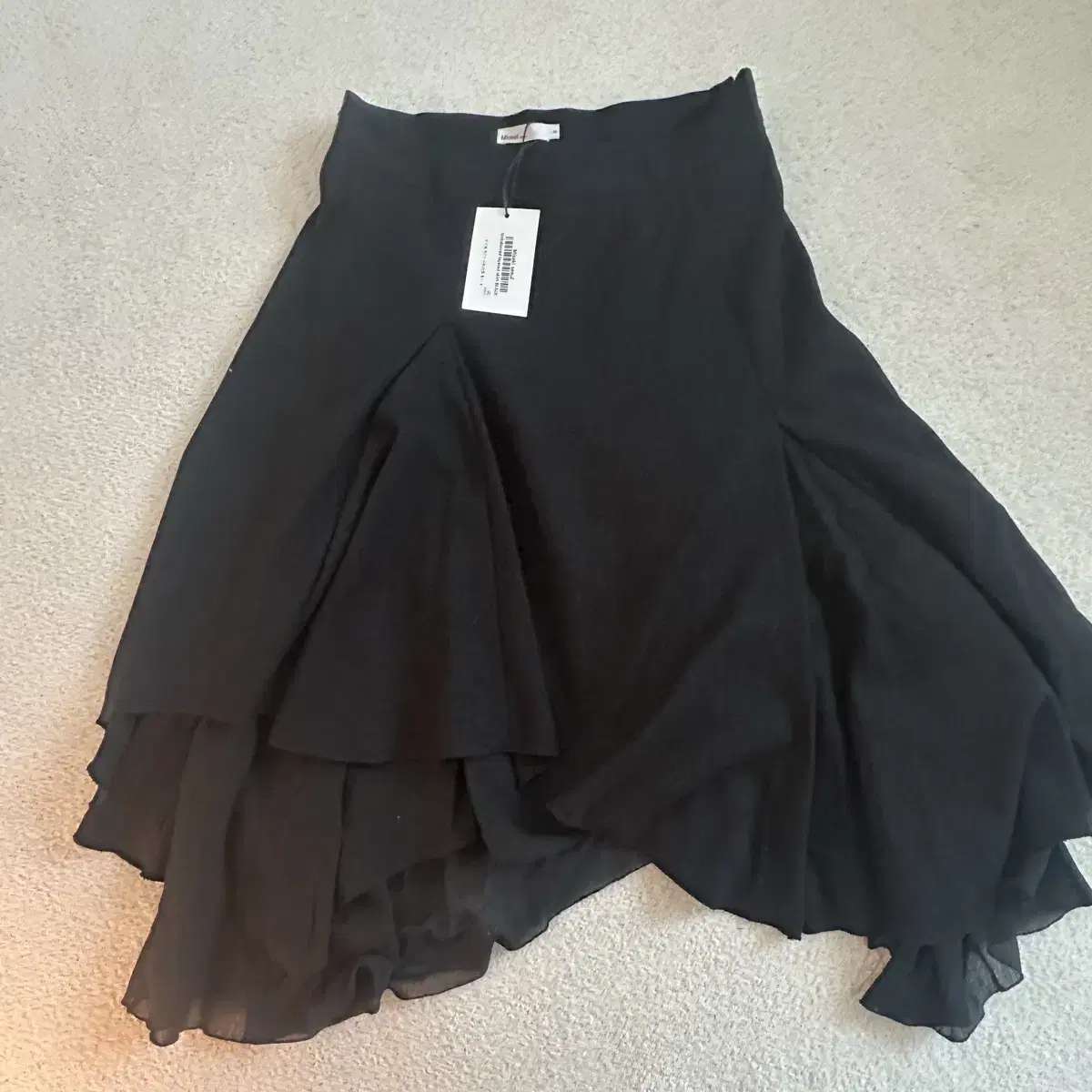 미세키서울 스커트 블랙 Unbalanced layered skirt M