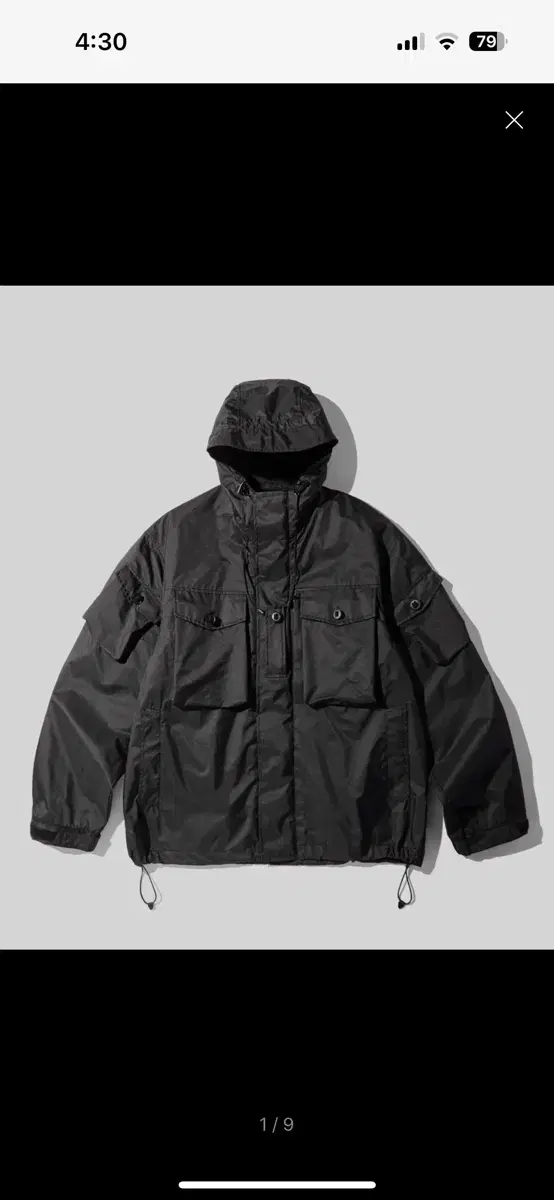 아웃스탠딩 3LAYER COMBAT PARKA_BLACK M사이즈