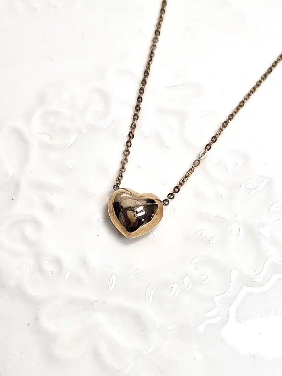 {JuJuGoldBread} Chubby Heart S 18k Keum keum Necklace (ring bracelet earrings many