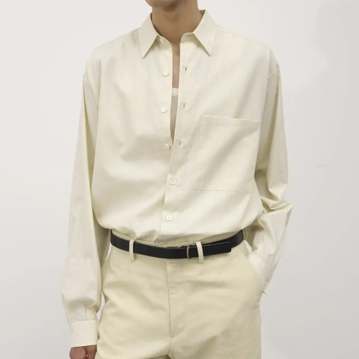 24SS 오라리 긴팔 셔츠 A24SS02TN LIGHTYELLOW